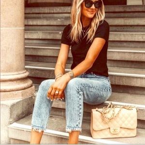 Abercrombie & Fitch The Mom High Rise Curve Love Distressed Acid Wash